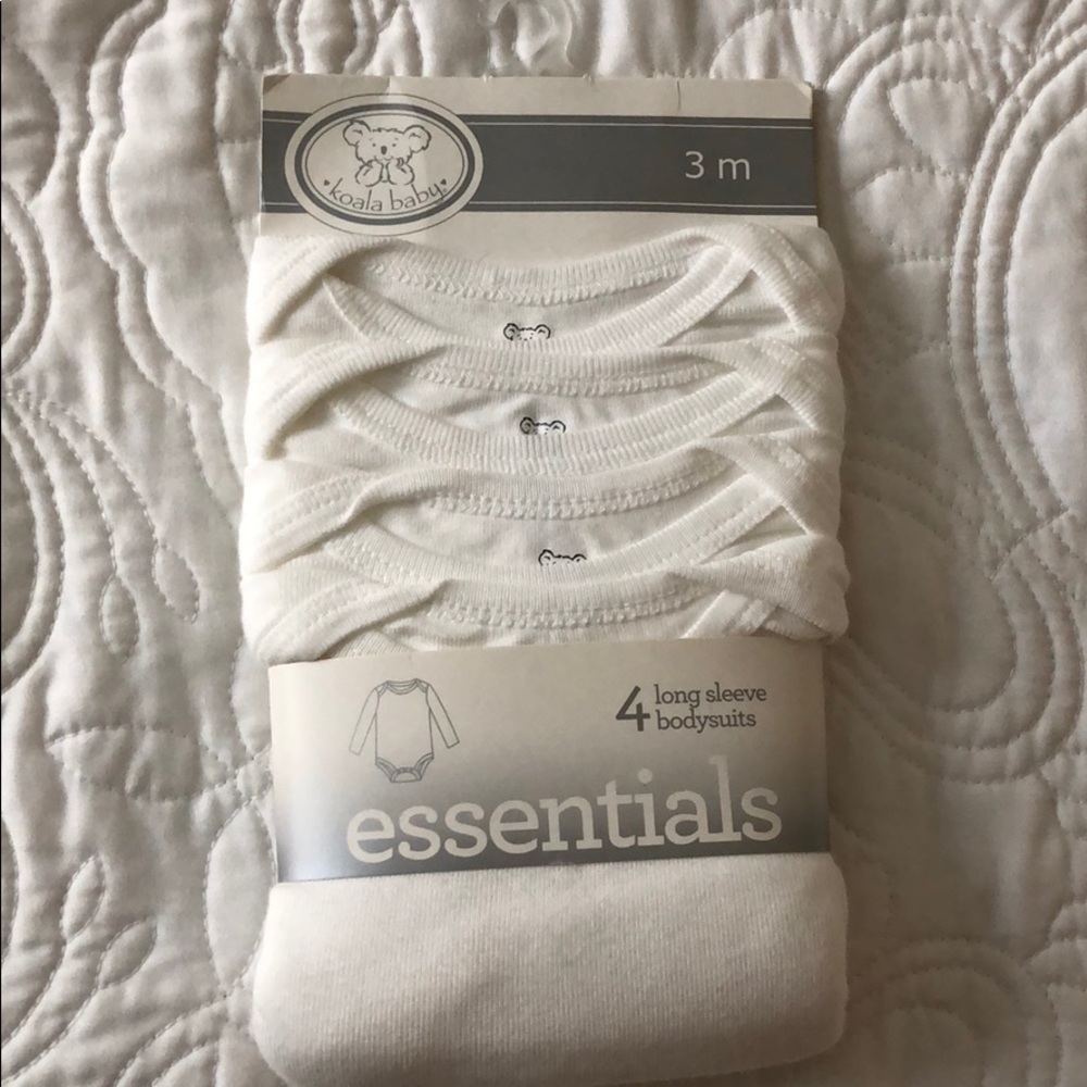 Long sleeve bodysuits- white